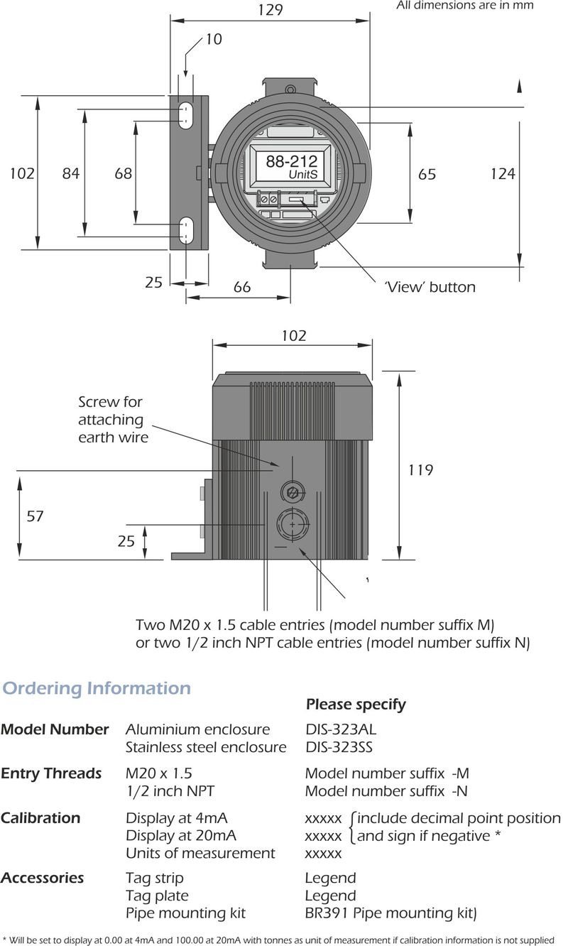 dis-323al atex display dimensions